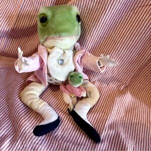 2x Eden Mr. Jeremy Fisher 12” frog plush 1986 Peter Rabbit + mini pencil hugger